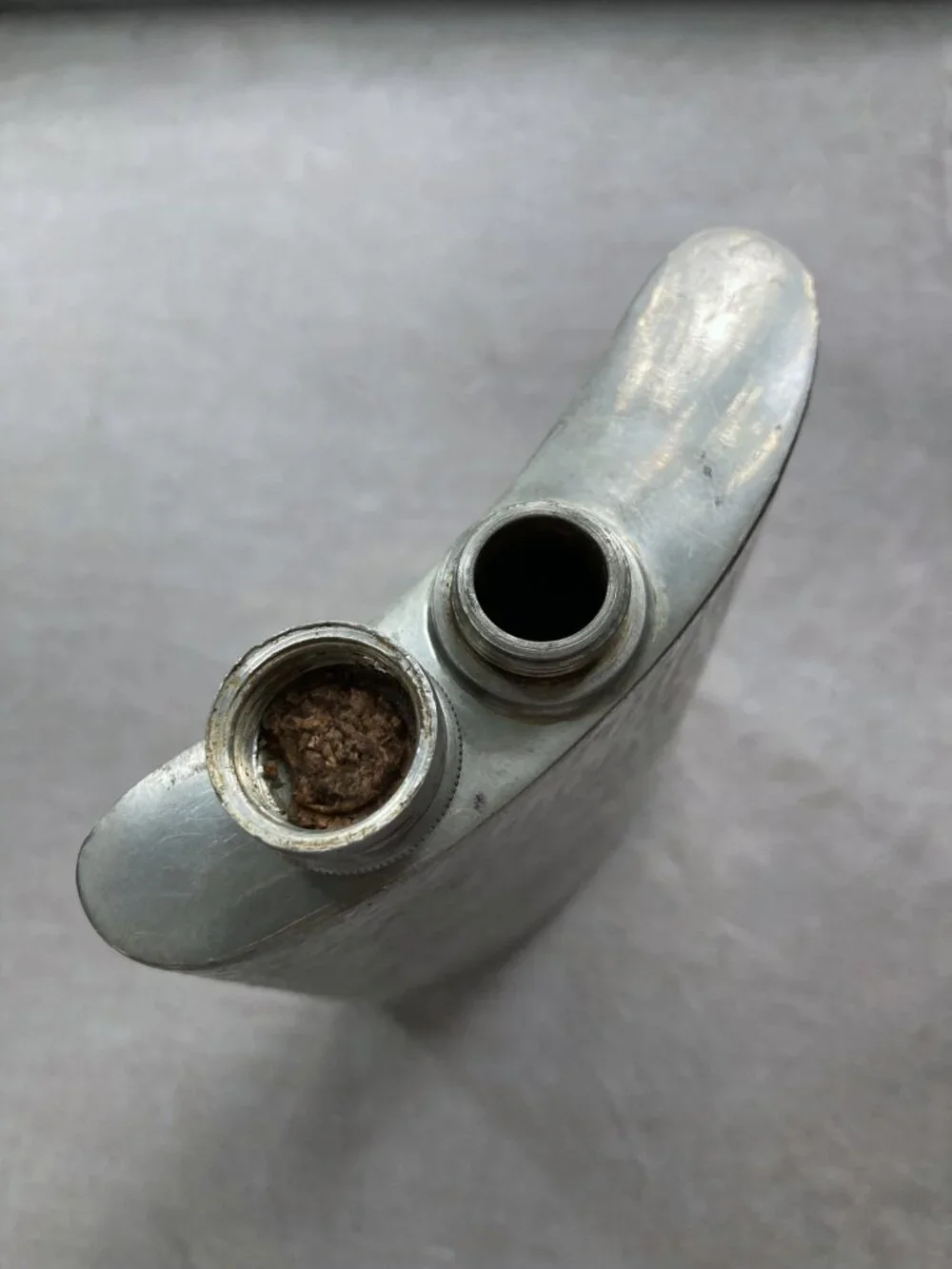 Sheffield England Pewter, 10 oz Hammered Hip Flask, Screw Cap, 6